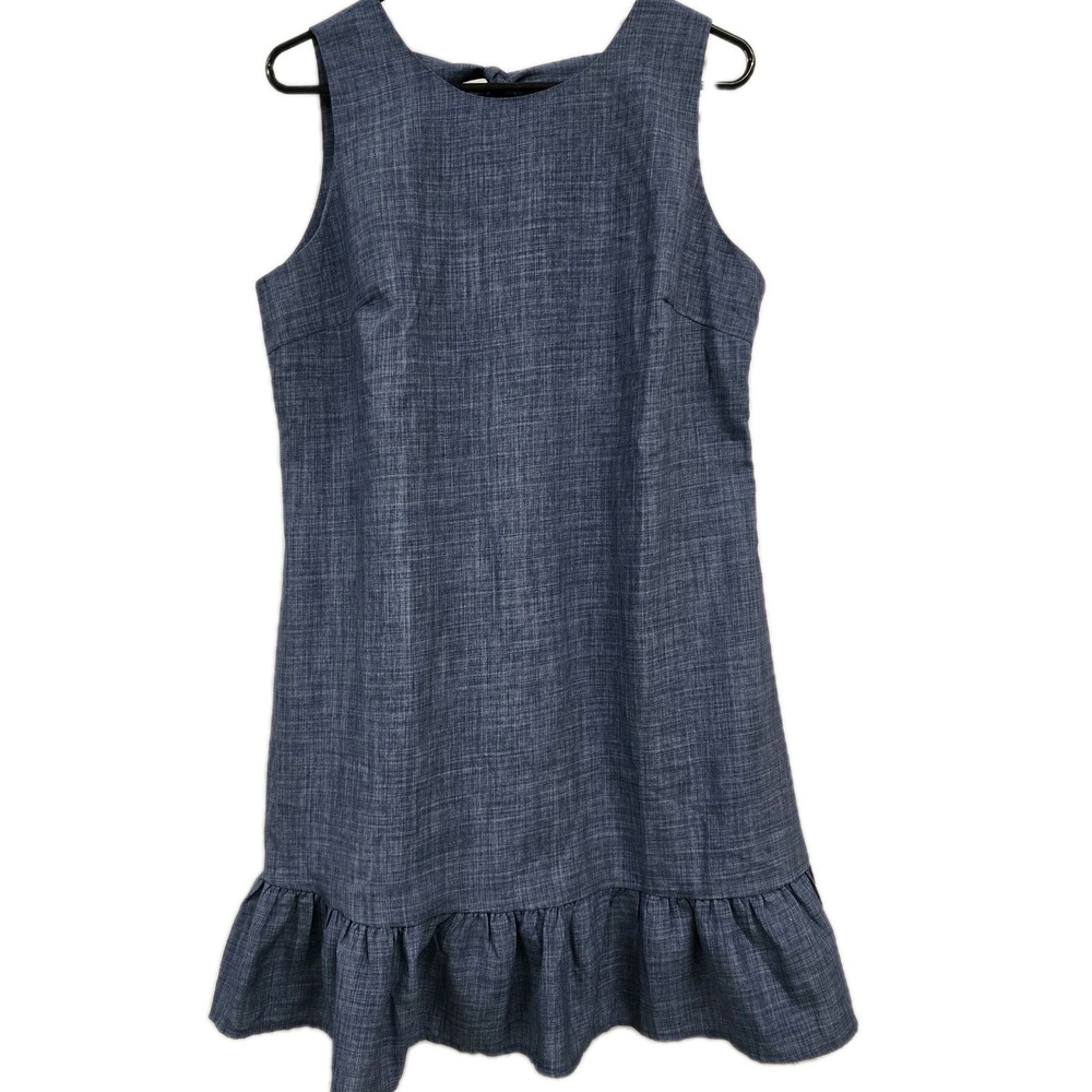 Cupshe Sleeveless A-line Blue Short Dress Bow Tie Back Ruffle Hem NWT Size L